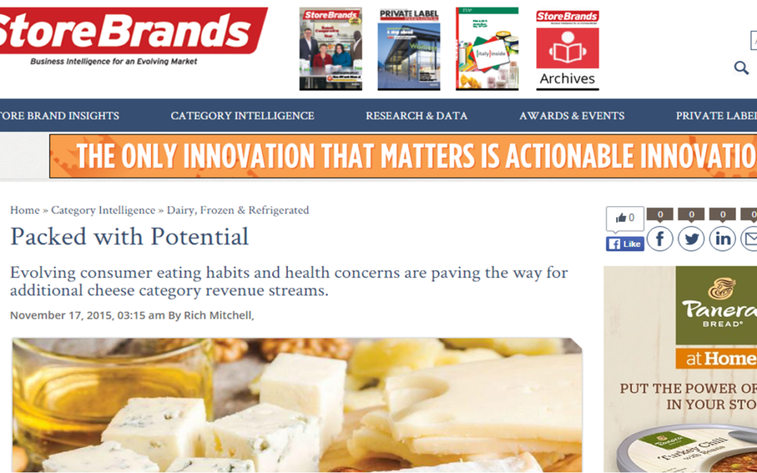 Store Brands article on cheese trends featuring Nuestro Queso